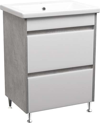 Stella Polare Тумба под раковину Браво 60 слэйт / лакобель белое – картинка-3